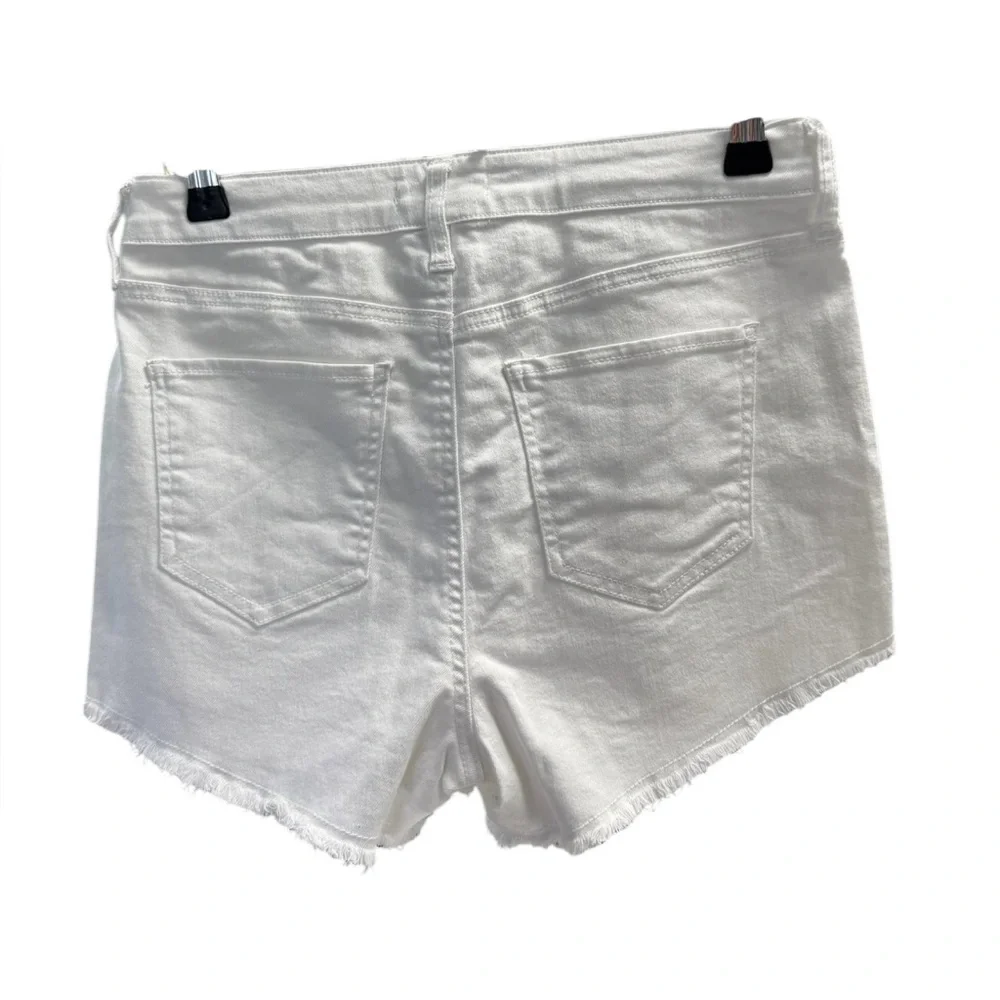 Altar’d State Women’s White Denim Button Fly Cuffed Shorts Size 27/5